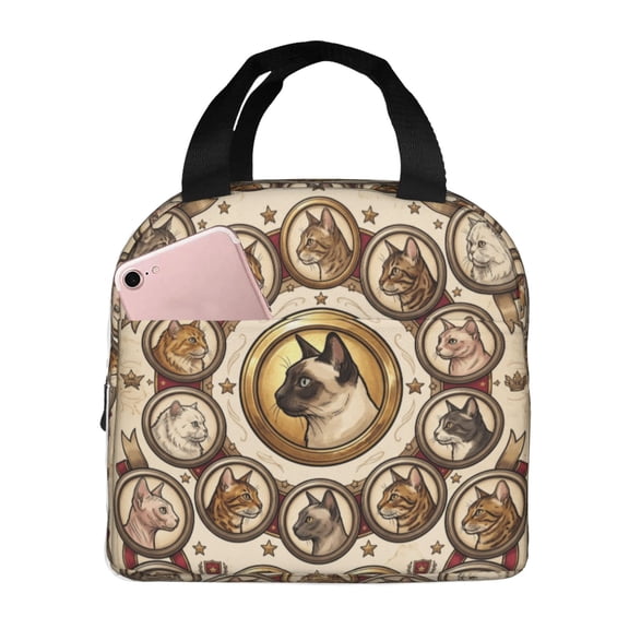 Cat Lunch Bag Lunch Box For Women,Leakproof Lunch Tote Large Capacity,Reusable Insulated Lunch Tote Bag,Keep Warm And Fresh,Cooler Bag Lunch Container For Work/Office/Picnic/Travel