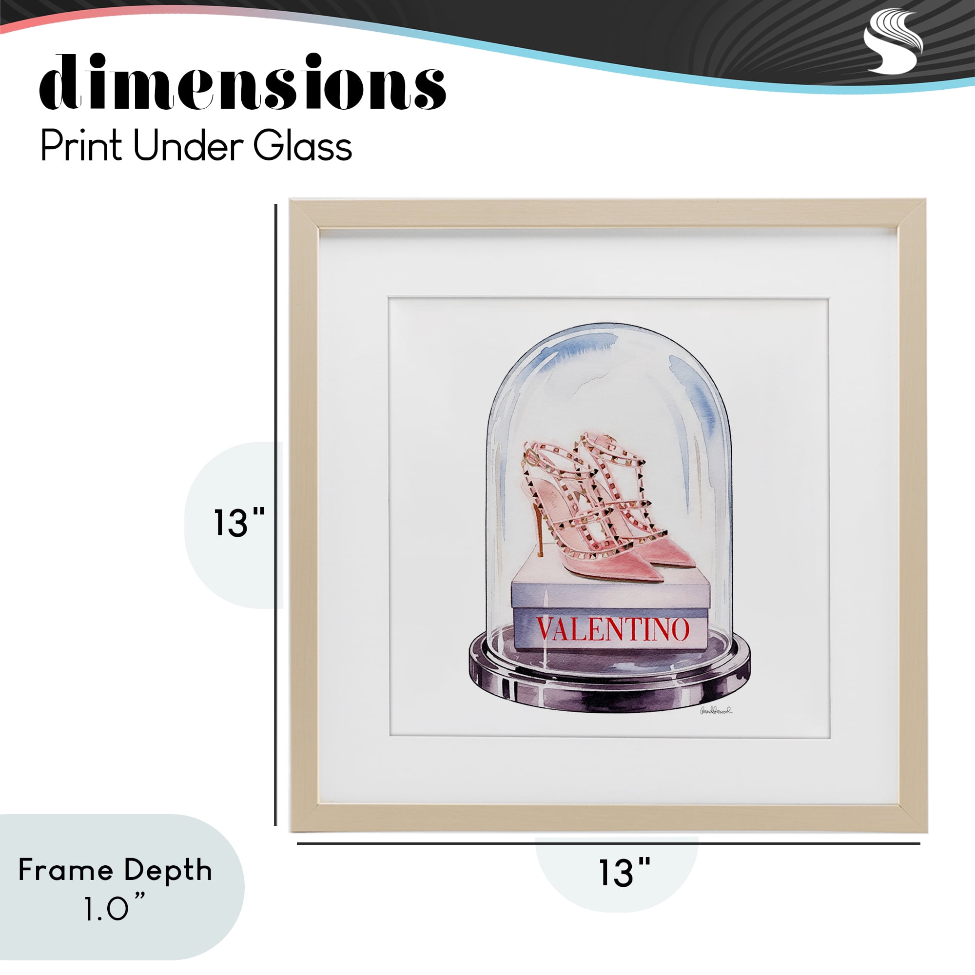 Stupell Industries Pink Heels in Bell Jar Birch Framed Print Under Glass, design by Amanda Greenwood
