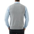 thumbnail image 3 of Kallspin Men's Sweater Vest Cotton V Neck Relaxed Fit Knit Sleeveless Pullover Sweater(Light Gray,4X-Large), 3 of 9