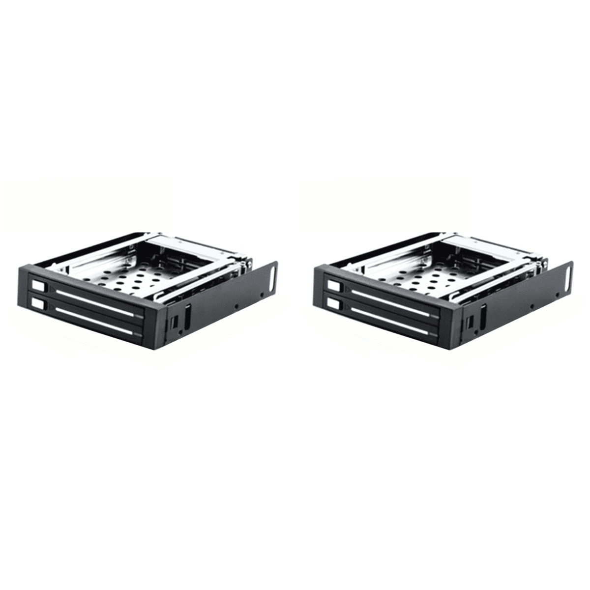 2pcs 2.5 Inch Floppy Disk Drive Tray 2-Bay Disk Drive for HDD/SSD Hard Disk Enclosure Extraction Box,2 x Optical Drive Tray 4 x data cable 4 cable 8 x screw,Black & Silver