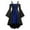 Blue, variant on Women Dress Gothic Vintage Color Block Fashion Dress Retro Dark Off-the-shoulder Slip Midi Dress