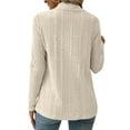 thumbnail image 2 of Hibeli Women Draped Open Front Long Sleeve Ribbed Knit Irregular Mid Length Cardigans, 2 of 3