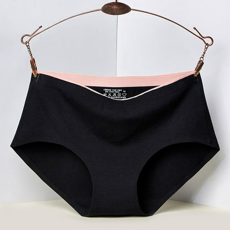 Women Brief Panty Cotton Seamless Color Matching -Rise Sexy Breathable