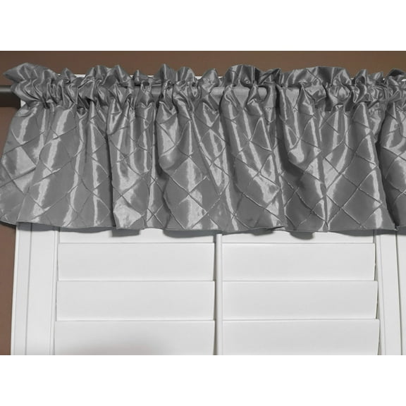 pintuck taffeta window valance 52 wide silver