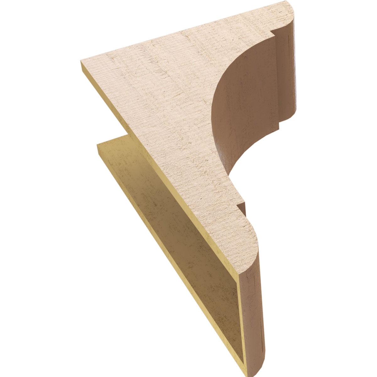 9"W x 18"D x 27"H Classic Olympic Rough Cedar Woodgrain TimberThane Corbel, Primed Tan