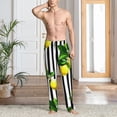 thumbnail image 2 of Naloa Lemons on Striped Pajama Pants Men, PJ Bottoms, Sleep & Lounge Pants-Small, 2 of 6