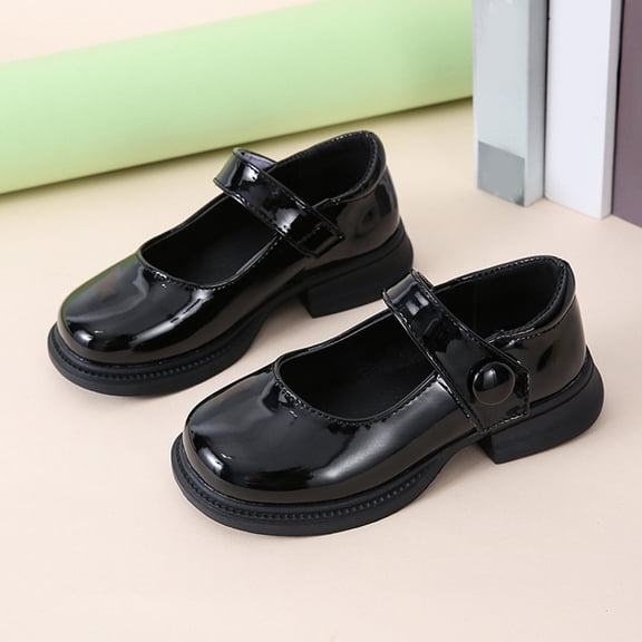 Shoes for Kids Mary Jane Girls Dress Shoes School Shoes for Girls Non-Slip Party Wedding Low Heel Flats Shoes Black 33