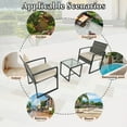 thumbnail image 6 of Junkai 3-Piece Metal Outdoor Bistro Sets with 2 Single Seats and 1 Coffee Table, Black/Beige, 6 of 7