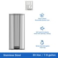 thumbnail image 2 of Better Homes & Gardens Kitchen Trash Can, 7.9 Gallon Stainless Steel Round Step Garbage Bin with Soft Close Lid, Silver, 2 of 9