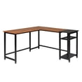 thumbnail image 2 of Hassch Computer Desk with Shelves 55" L Shaped Table Writing Desk Workstation for Home Office, Retro Color & Black, 2 of 10