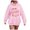 Pink, variant on She Is A Fighter Sweat Shirts for Womens Oversized Tops Cute Fall Clothes Casual Sweatshirts Letter Flower Print Hooded Pullover with Pocket