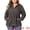 Grey, variant on Women's Plus Size Drawstring Waist Zip-up Utility Jacket 1X Light Grey