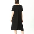 thumbnail image 4 of Previn Women's Cotton Plus Size Nightgown Short Sleeve Summer Pajamas Dress Comfy Soft Thin Night Gown Lightweight Soft Lounge Dress Black Large, 4 of 4