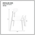 thumbnail image 3 of Dining Chairs Set of 2, Modern Curved Backrest Round Upholstered and Metal Frame, Light Grey, 3 of 7