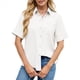 thumbnail image 2 of Camisa Informal de Corta con Botones para Mujer, Blusa de Trabajo con Cuello y Bolsillo S, 2 of 9