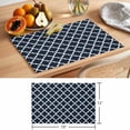 thumbnail image 6 of Navy Blue Morocco Placemats Set of 6 Modern Farmhouse Minimalist Plaid Place Mats Indoor Wipeable Table Mats Washable Cloth Dining Table Placemats for Kitchen Holiday Party Home Decor 13x19 Inch, 6 of 9