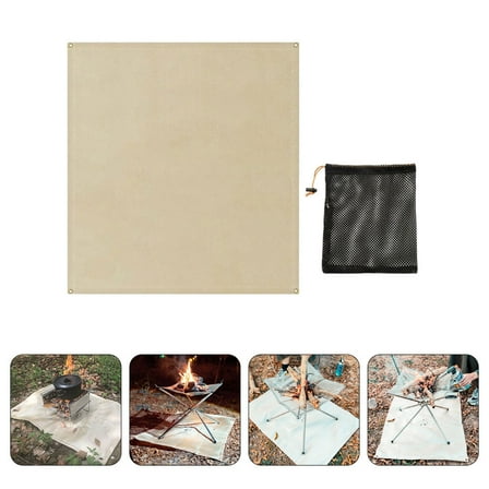 SILENRADAWN 1 Set Fireproof Mat for Fire Pit Portable for Camping Barbecue 93x80cm