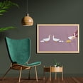 thumbnail image 2 of Goose Wall Art with Frame, Funny Image of a Hands Carrying a Special One Among Ordinary Other, Printed Fabric Poster for Bathroom Living Room, 35" x 23", Grey Pink Mustard and White, by Ambesonne, 2 of 2