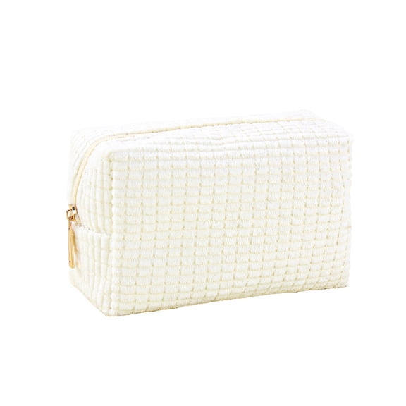 PPLoney Corduroy Makeup Bag - Handheld Toiletry Pouch with Large Capacity for Travel & Organization