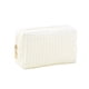 thumbnail image 2 of Bolsa de maquillaje de pana de gran capacidad - Organizador cosmético de viaje de nylon blanco, diseño de apertura amplia para portátil, estuche de almacenamiento ligero para mujeres, 2 of 6