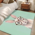 thumbnail image 4 of Area Rug for Living Room, Green Cute Bunny Non-Slip Indoor Large Carpet for Bedroom/Dining Room, Funny Rabbits Modern Art Washable Low-Profile Rectangle Floor Mat Runner Rugs - 3 x 5 Ft, 4 of 8