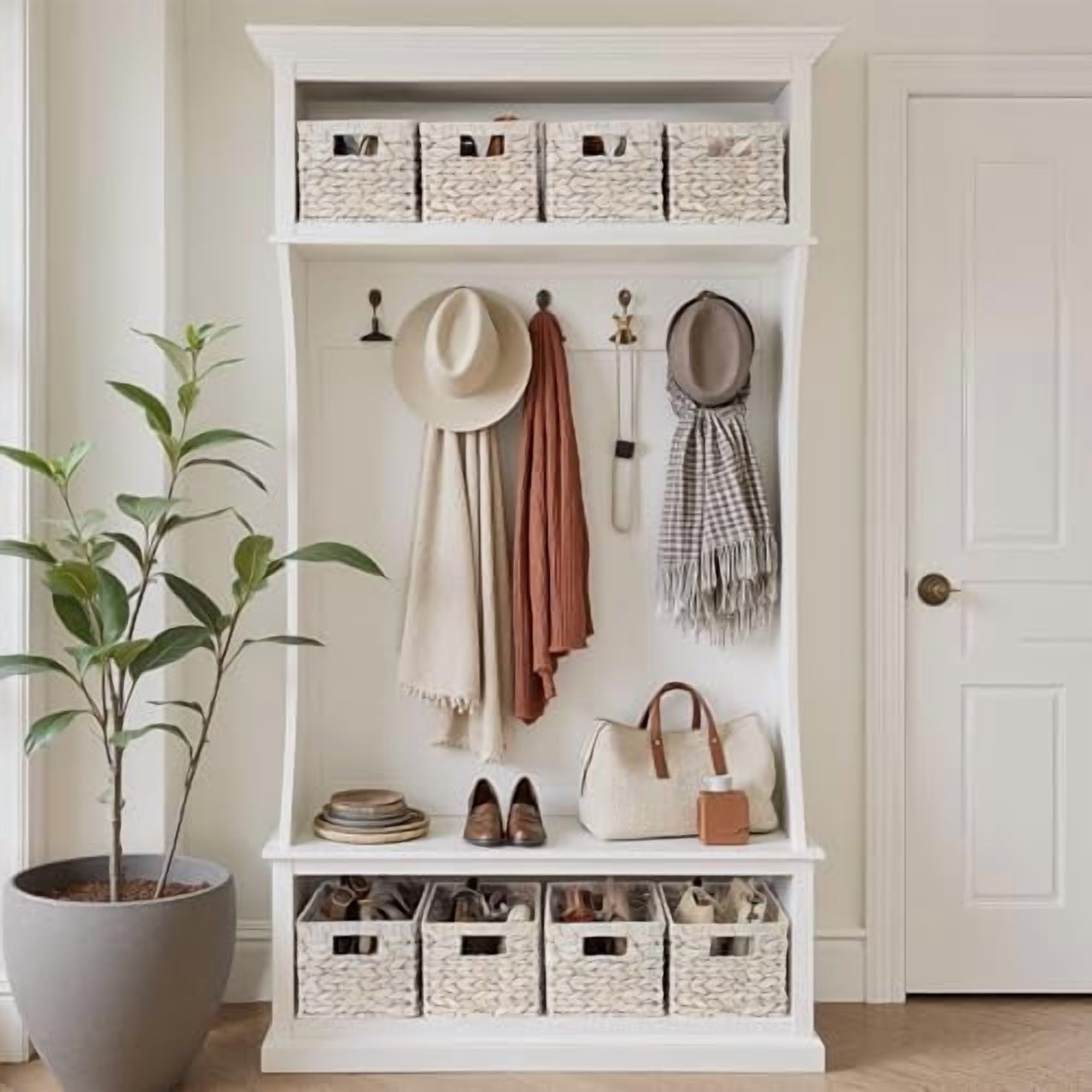 Pantry Baskets, Wicker Storage Baskets for Organizing, Shelves, Pantry Organizers and Storage, Water Hyacinth, Natural
