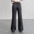 thumbnail image 5 of ZToonmas Solid Pinstripe Wide Leg Suit Pants for Women High Waist Button Zipper Straight Full Length Office Casual Pants with Pockets, 5 of 7