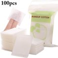 thumbnail image 1 of 100PCS Cotton Square Professional Cotton Pad Facial Wipe for Makeup Removing, 1 of 9