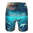 thumbnail image 4 of Yiaed Hawaiian Ship Dolphin Print Men's Swim Trunks with Lining Quick Dry Sports Shorts Beach Shorts Boardshorts-X-Large, 4 of 5