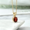 thumbnail image 4 of Gem Stone King 3.68 Ct Oval Red Garnet 18K Yellow Gold Plated Silver Pendant, 4 of 4