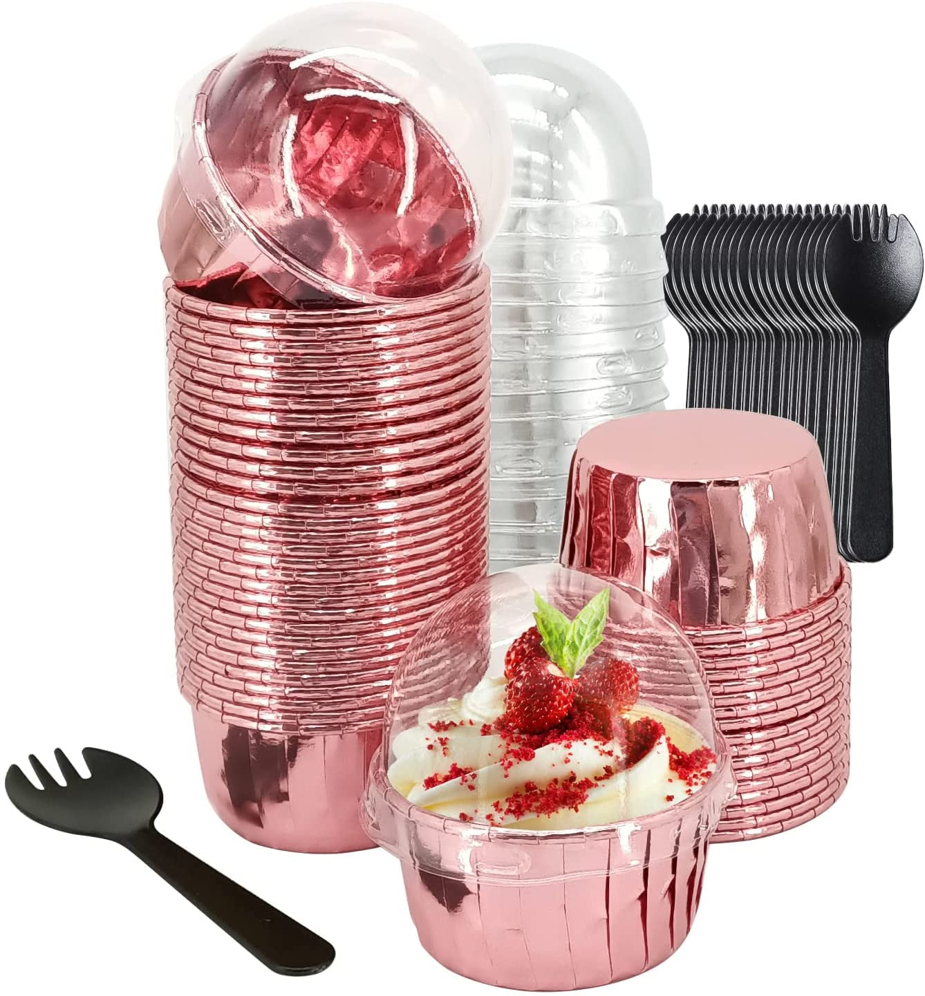 5.5 Oz Foil Muffin Cups Muffin Tins 50 Pack, Jumbo Cupcake Liners With