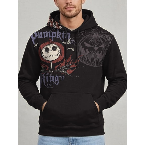 Nightmare Before Christmas Men's & Big Men's Front and Back Graphic Hoodie Sweatshirt , Sizes XS-5XL