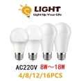 thumbnail image 2 of Bombilla LED de ahorro de energía para el hogar, iluminación para sala de estar, CA de 220V, alta potencia, 8W-18W, B22, E27, 4-16 unidades, 2 of 4
