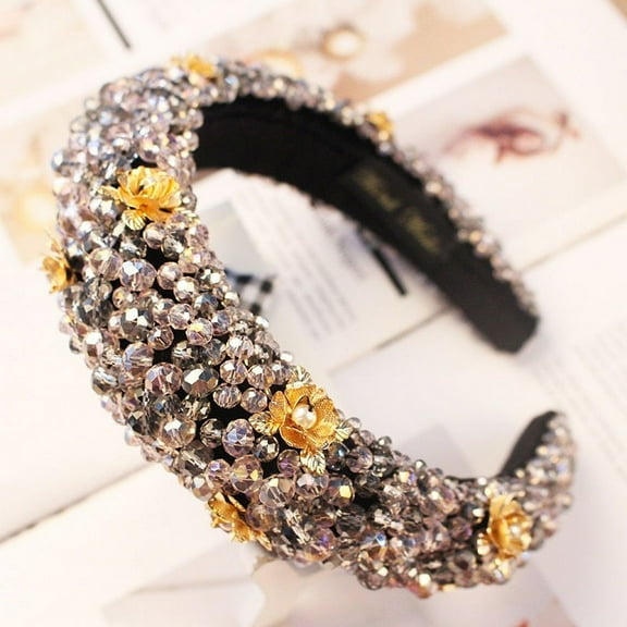 Luxury Padded Baroque Headbands - Wide Brilliant Full Crystal Hair Bands