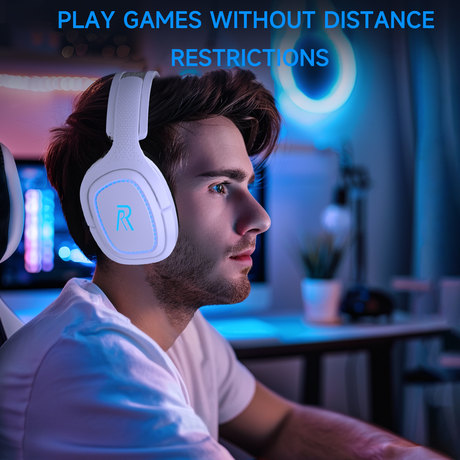 FFN 2.4GHz Wireless Gaming Headset for PS5, PS4, PC, Switch, White photo 8