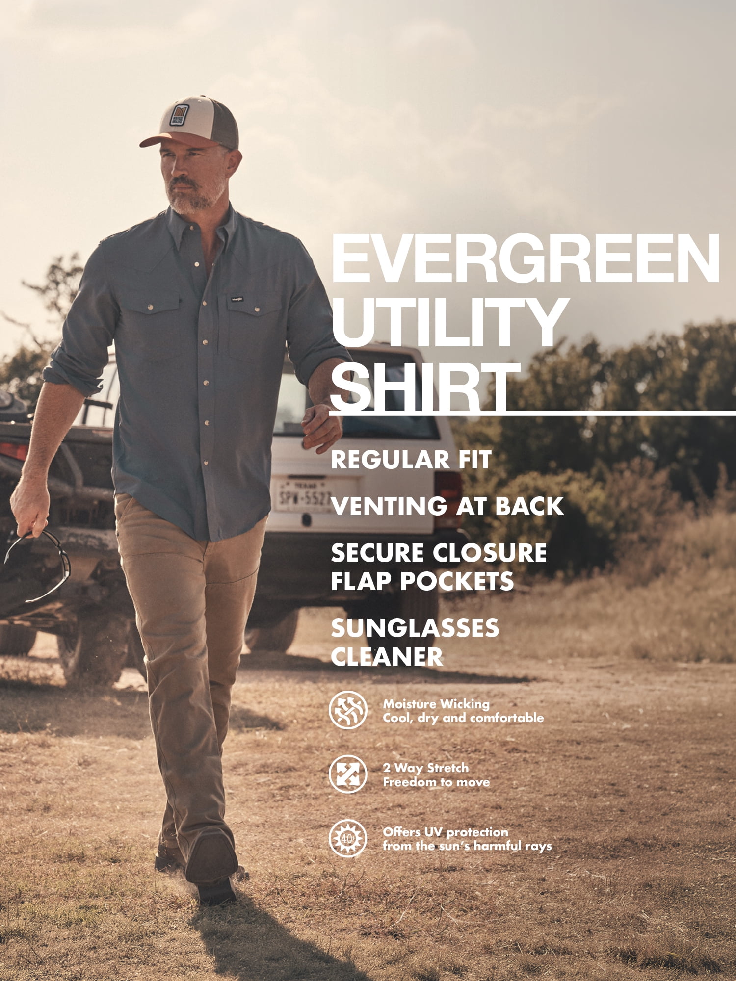 Wrangler Mens Long Sleeve Outdoor Shirt