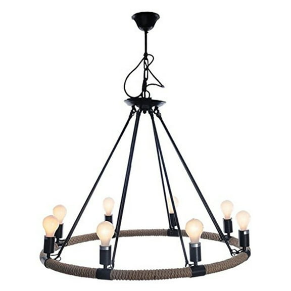 Rope Pendant Lamp - 8 Bulbs