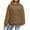 Coffee, variant on Titcea Hoodies for Women, Heart Shaped Embossment Solid Color Sweater with Front Pocket, Loose Soft Outdoor Casual Sweatshirt