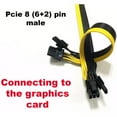 thumbnail image 4 of PCI-E 8 Pin Male to Dual 8 Pin (6+2) Male PCI Express Power Adapter Cable for Modular Power Supply Cable 60cm+20cm,1 x PCI-e 8 Pin Male to Dual 8 Pin (6+2) Male PCI Express Power Adapter Cable, 4 of 8
