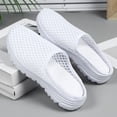 thumbnail image 7 of Domuza Womens Backless Sneakers Mesh Slip-on Mule Shoes Breathable Slippers Casual Shoes one Foot Lazy White 10（EU-43）, 7 of 7