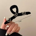 thumbnail image 2 of dianhelloya Hair Clips For Women Hair Grip Elastic Anti-slip with Teeth Heart Shape Shiny Rhinestone Decorative Sweet Style Hollow Out Lady  Hair Claw Hair Styling Accessories, 2 of 3