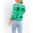 thumbnail image 4 of Womens Long Sleeve Cardigan Sweaters Plaid Fuzzy Knit V Neck Button Down Cardigans, 4 of 6