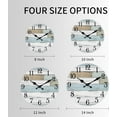 thumbnail image 2 of Wall Clock Battery Operated 8 Inch Silent Non Ticking Coastal Design Country Rustic Retro Decorative for Bathroom Kitchen Living Room Bedroom, 2 of 8