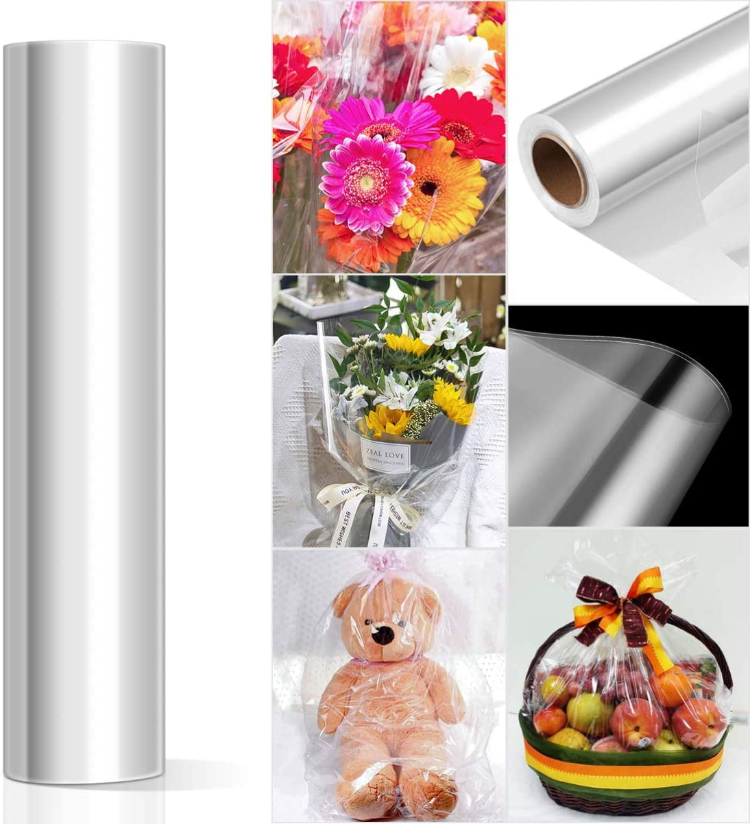 Rouleau De Cellophane Transparent, 30M X 40Cm Fleuriste Rouleau