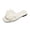 White, variant on Women's Square Toe Mules with 3D Flower, Flat Slip On Sandals, Comfortable Walking Slides, Casual Beach Vacation Shoes, Elegant Dressy Open Toe Footwear for Summer, Lightweight Slipper