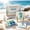 G#Ocean Theme Art Kit, variant on DIY Hard PVC Sea Glass Effect Mosaic Art Kit for Adults, Complete Ocean Theme Craft Set with Tweezers and All Tools Included, Beginner Friendly Painting Project for Home Decor