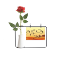 thumbnail image 1 of Camello desierto en el camino a la ruta de la seda Mapa Botella de decoración de jarrones colgantes de flores rosas artificiales, 1 of 3