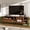 Brown, variant on Modern TV Stand for TVs up to 75 Inches with Storage Sliding Doors and Adjustable Shelves, Mid-Century Media Console, Black