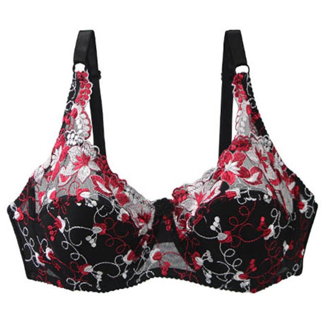 Encaje de mujer con anillo de acero Color sólido Sujetador push up sexy de doble botonadura Fridja nalpqowj32348