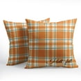 thumbnail image 2 of Orange Stripe Fall Throw Pillow Cover 20x20 Inch Set of 2 Hello Fall Stripes Buffalo Plaid Decorative Pillow Protector Pumpkin Autumn Thanksgiving Outdoor Cushion Case for Home Sofa Porch, 2 of 6